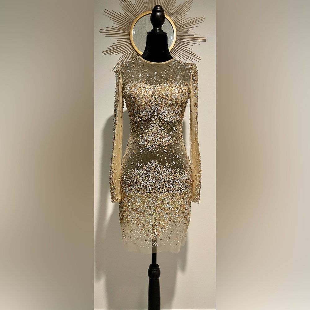 Jovani jeweled cocktail dress. Original tags and replacement jewels. Size 2.